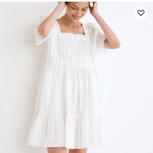 madewell white short sleeve dress